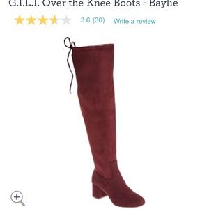 Gili over the knee burgundy suede boot